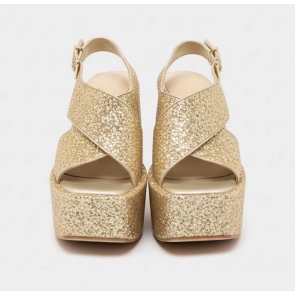 GB Girls Sparkling Gold Platform Shoes/Sandals NEW No Box Size 6.5